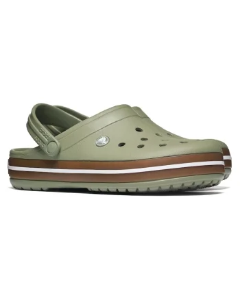 Saboti  Crocband, verde, material sintetic