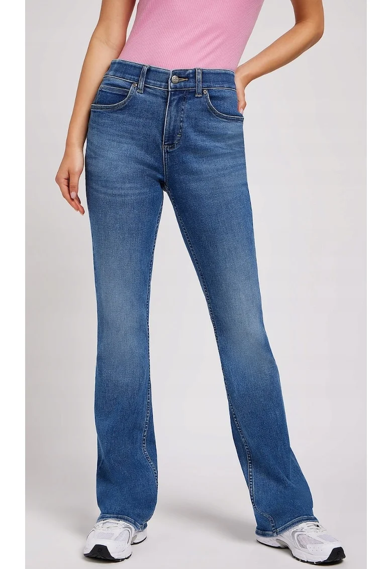 Blugi dama  ULC Bootcut, albastru, confortabili, elastici, bumbac/poliester