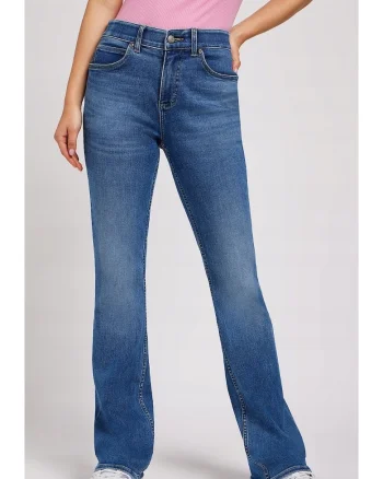 Blugi dama  ULC Bootcut, albastru, confortabili, elastici, bumbac/poliester