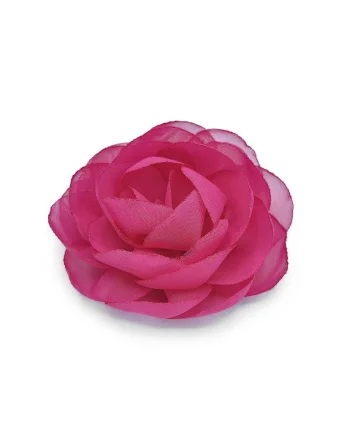 Agrafa par floare trandafir,  Rose, voal rosu corai, Roz aprins