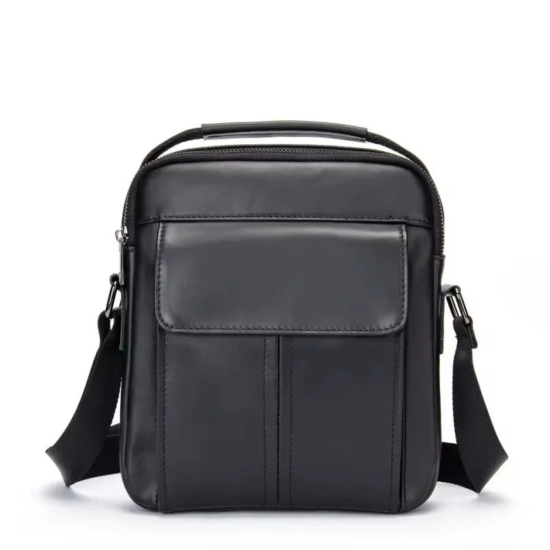 Geanta de umar pentru barbati Khaiel GT3904, piele naturala, neagra