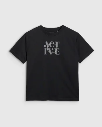 Tricou negru dama  din bumbac, Negru