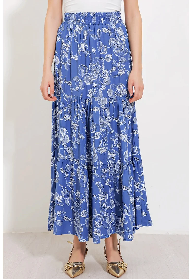 Fusta maxi  albastru, textil,