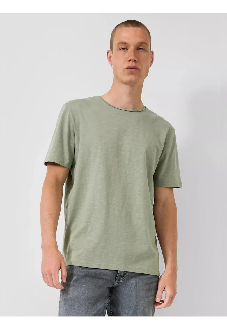 Q/S by s.Oliver Tricou barbati cu maneca scurta, din jerseu de bumbac, Regular fit, Verde masliniu