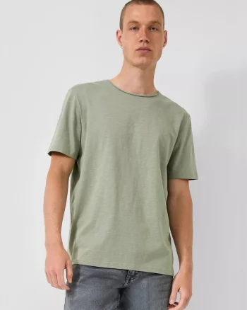 Q/S by s.Oliver Tricou barbati cu maneca scurta, din jerseu de bumbac, Regular fit, Verde masliniu