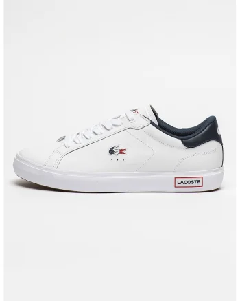 Pantofi sport de piele cu motiv logo Powercourt, Alb