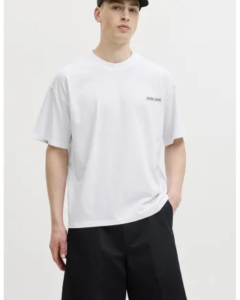 Tricou cu imprimeu foto pe partea din spate, Alb optic