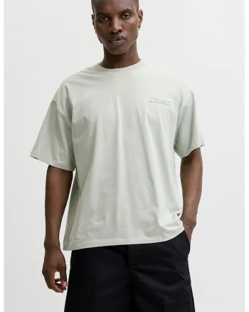 Tricou cu imprimeu foto pe partea din spate, Gri deschis
