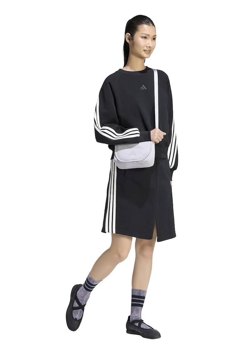 Bluza de trening relaxed fit cu maneci raglan, Alb/Negru