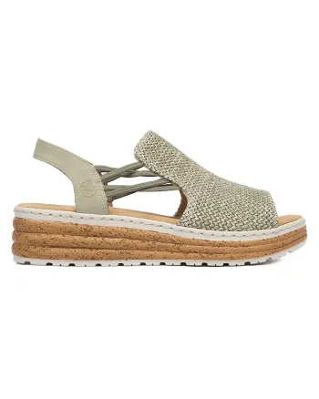 Sandale dama  confortabile, verde, imitatie de piele, platforma,