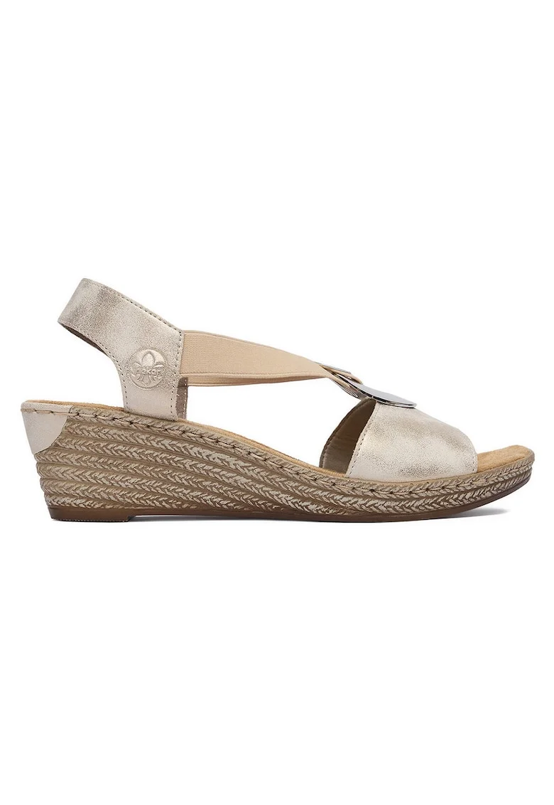 Sandale dama  casual, bej, piele ecologica, tehnologie Antistres,