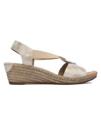 Sandale dama  casual, bej, piele ecologica, tehnologie Antistres,