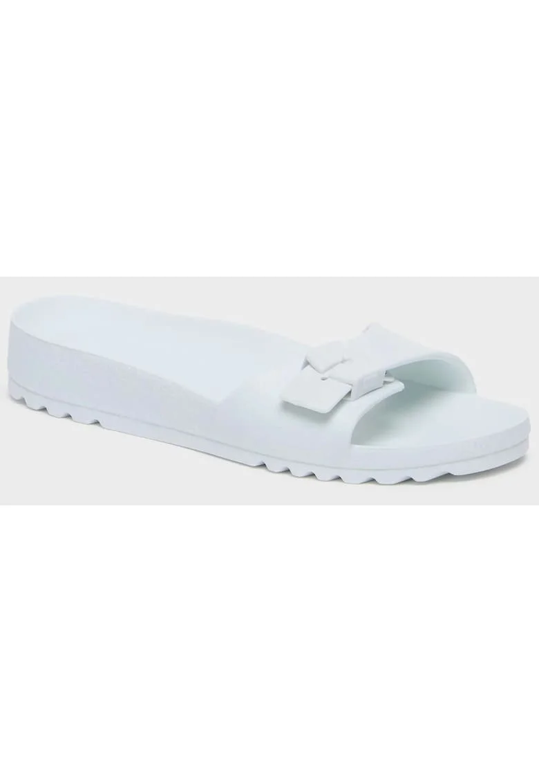 Slapi de dama  BAHIA 1 STRAP negru ALB, Alb