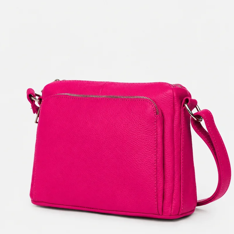 Poseta dama din piele naturala Vania fucsia