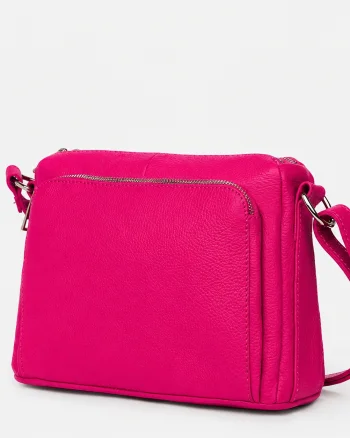Poseta dama din piele naturala Vania fucsia