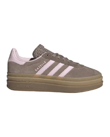 Pantofi sport flatform din piele intoarsa cu garnituri din material sintetic Gazelle Bold, Maro inchis/Roz