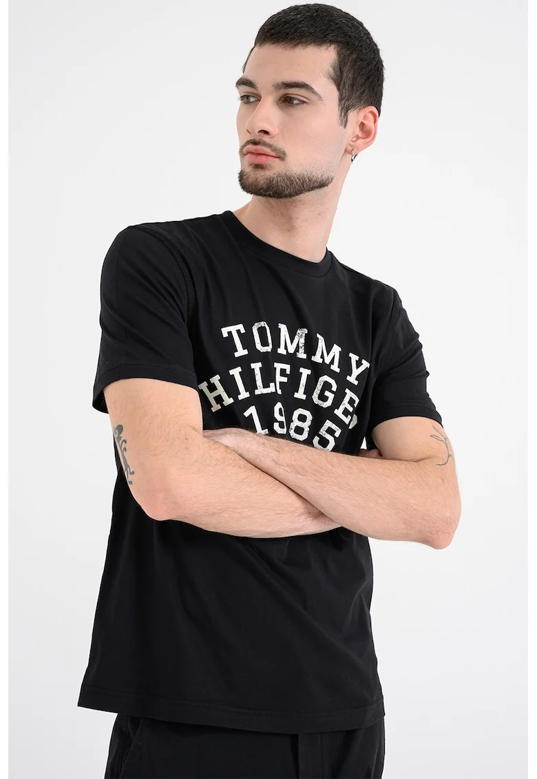 Tricou din bumbac cu imprimeu, Negru
