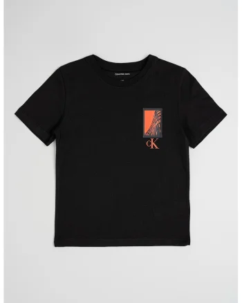 Tricou cu imprimeu grafic si logo, Negru/Rosu stins