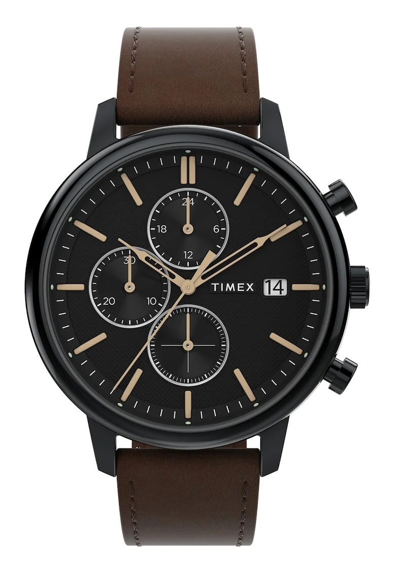 Ceas cronograf cu o curea din piele Chicago - 45mm