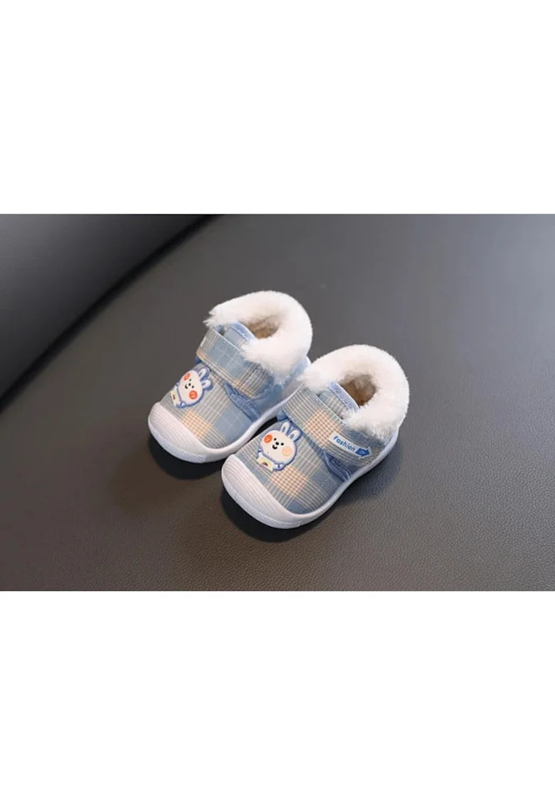 Pantofi imblaniti bleu - fashion bunny, Albastru
