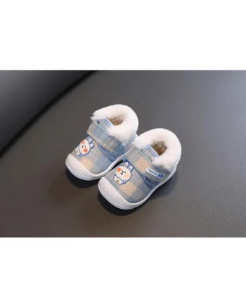 Pantofi imblaniti bleu - fashion bunny, Albastru