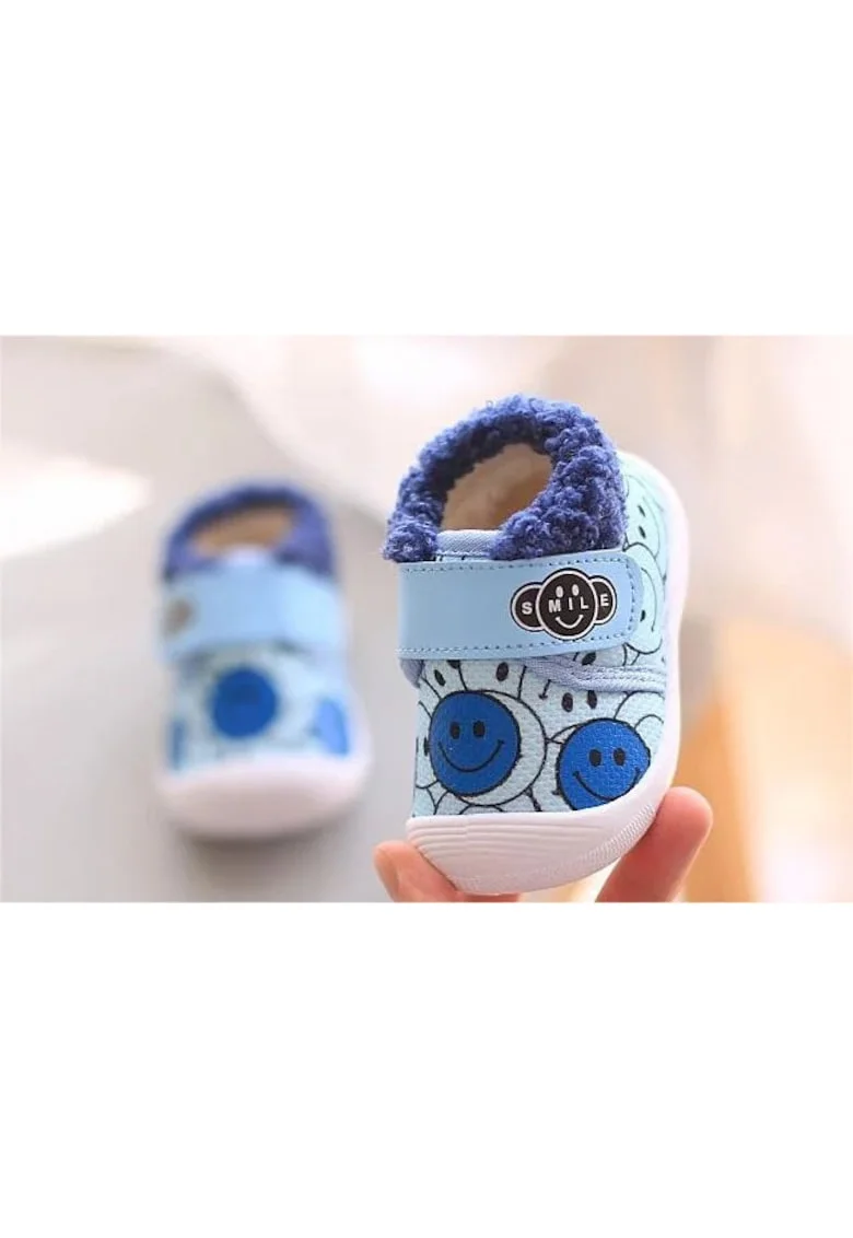 Pantofi imblaniti bleu - smiley, Albastru
