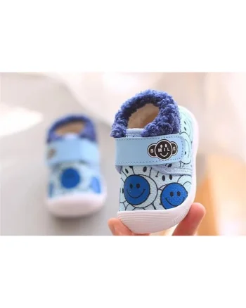 Pantofi imblaniti bleu - smiley, Albastru