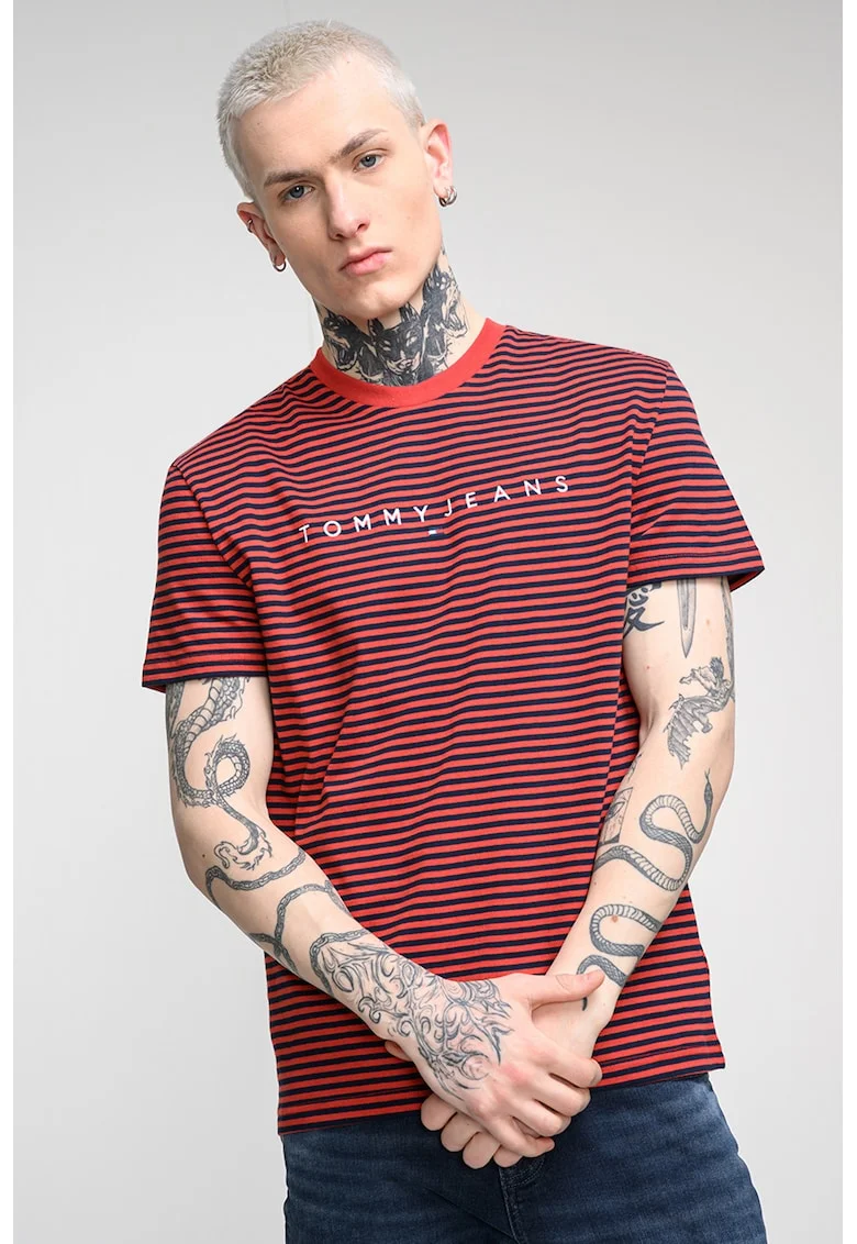 Tricou de bumbac, Rosu/Bleumarin