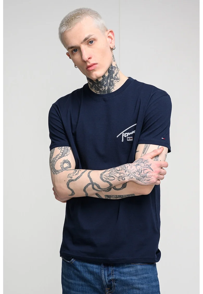 Tricou cu imprimeu logo, Bleumarin