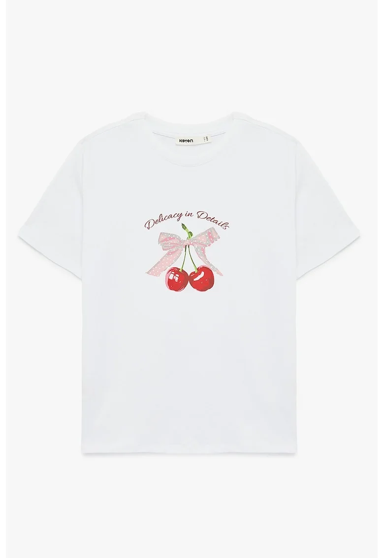 Tricou regular-fit cu design grafic, Rosu/Alb