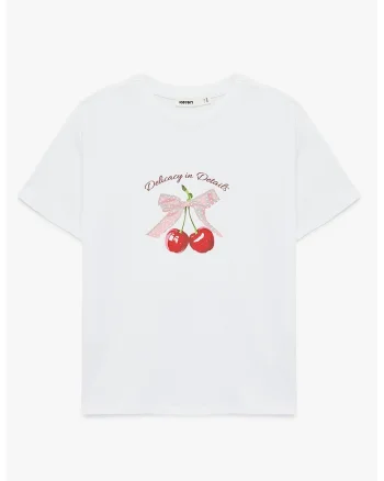 Tricou regular-fit cu design grafic, Rosu/Alb