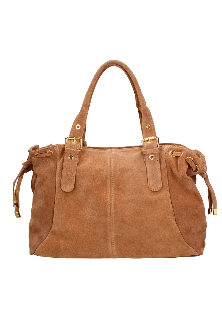 Geanta de piele cu maner Celeste Plus, Caramel