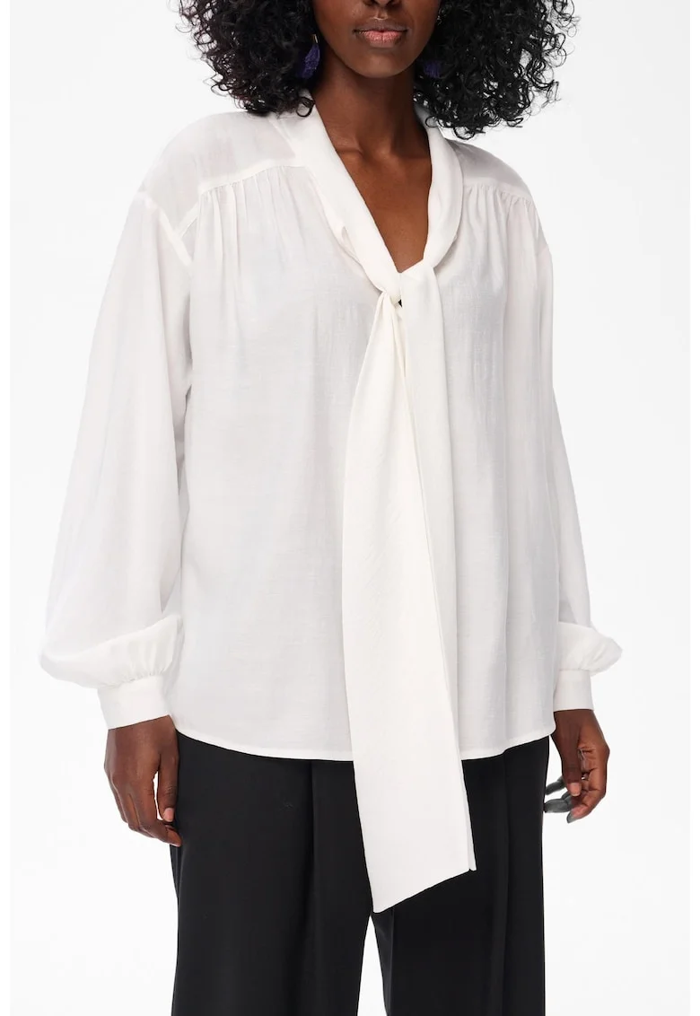Bluza cu guler din panglici Lea
