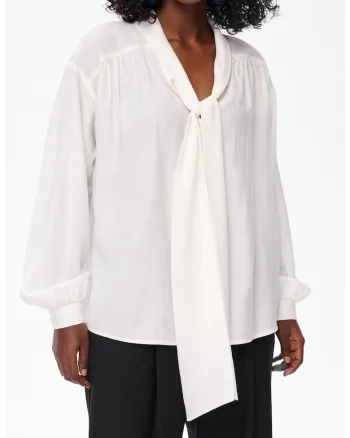 Bluza cu guler din panglici Lea