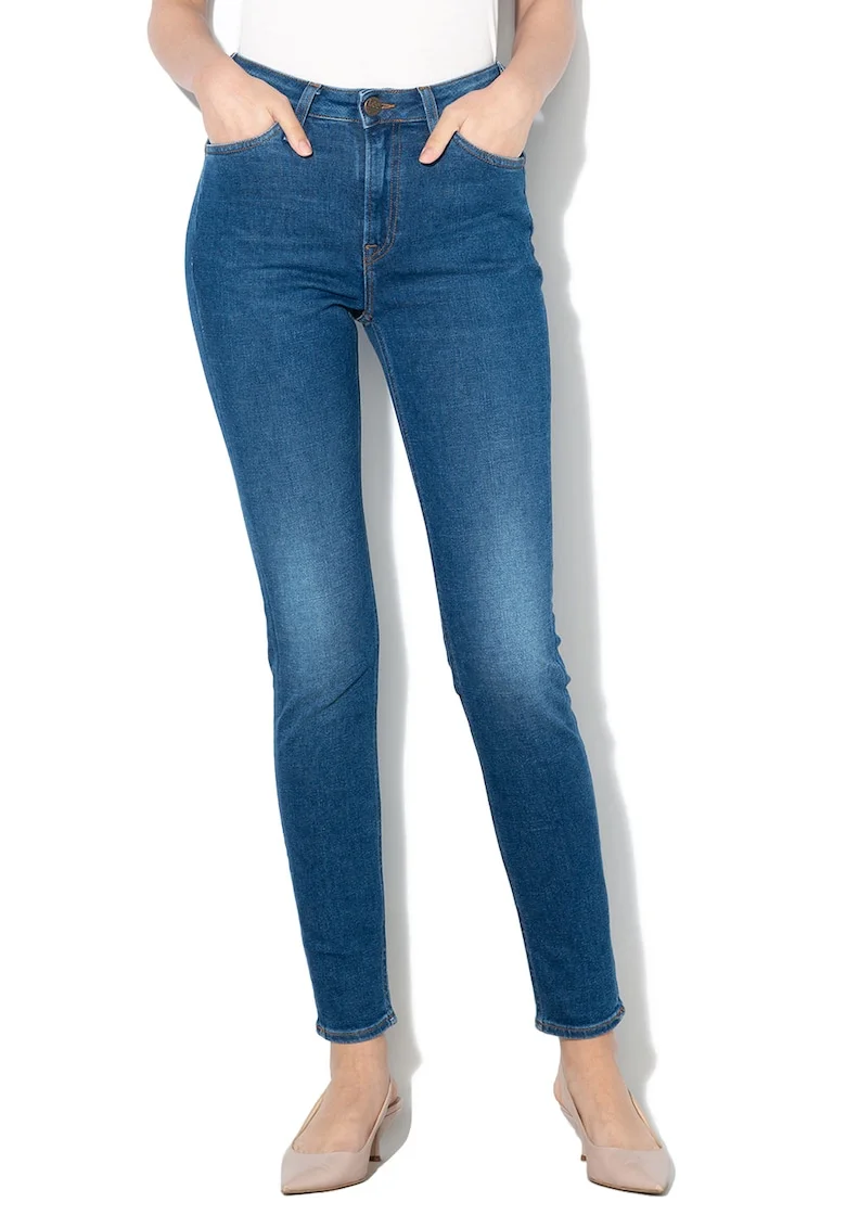 Blugi skinny cu talie inalta Scarlett, Albastru