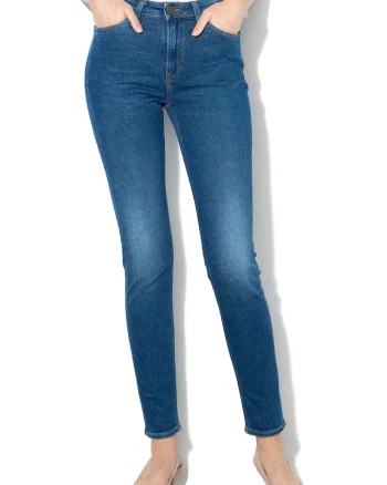 Blugi skinny cu talie inalta Scarlett, Albastru