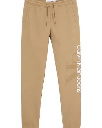 Pantaloni sport cu imprimeu logo, Maro camel