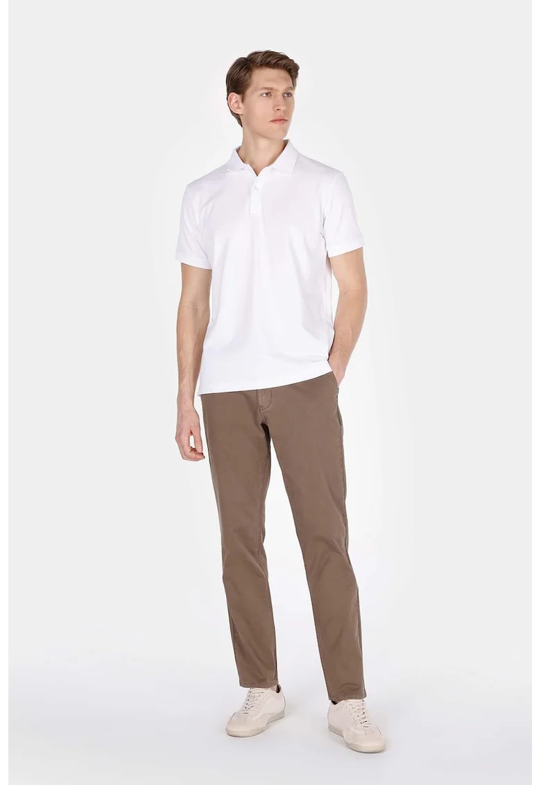 Pantaloni chino regular fit, Maro inchis