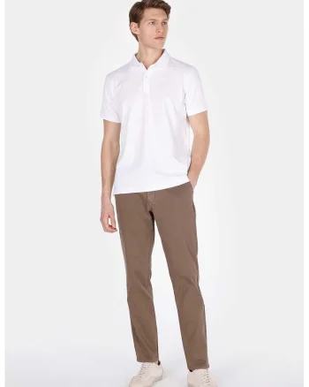 Pantaloni chino regular fit, Maro inchis
