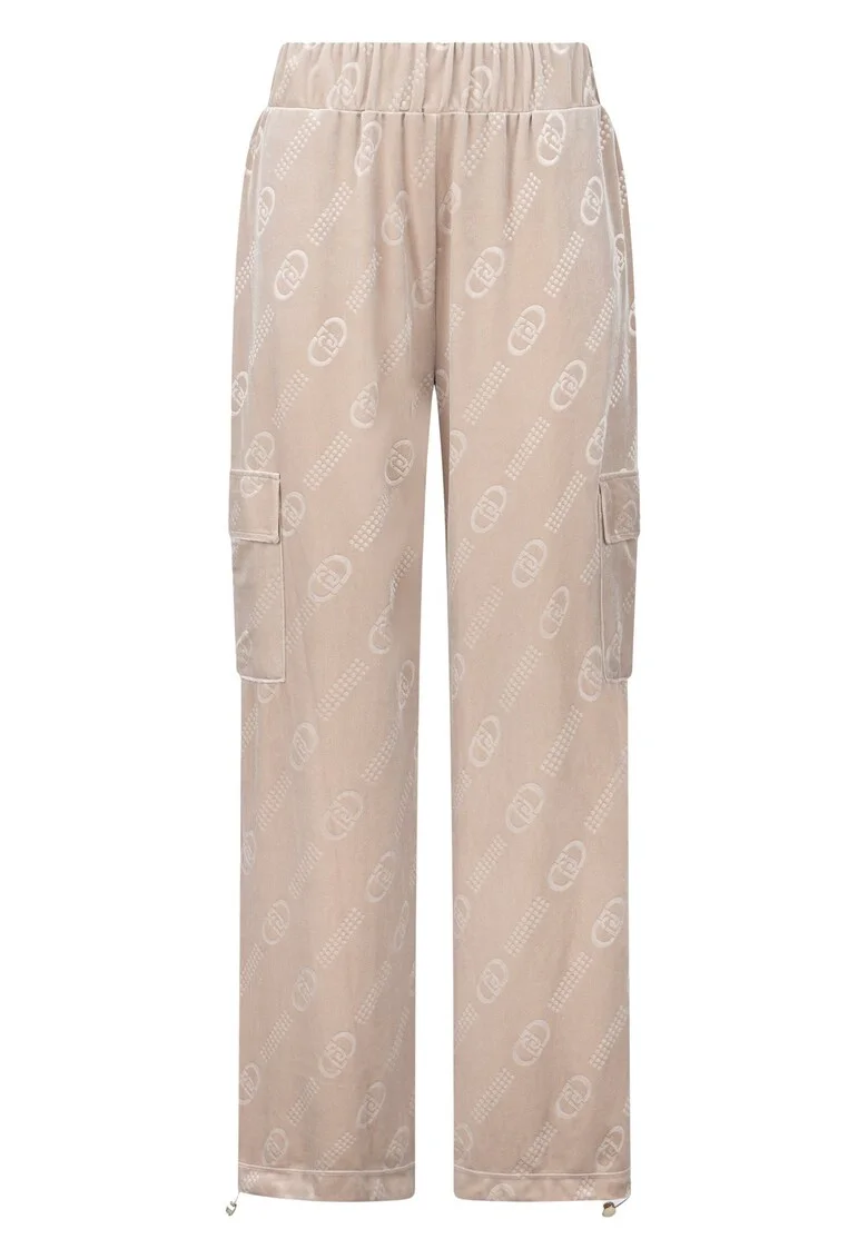 Pantaloni relaxed-fit cu talie elastica, Bej deschis