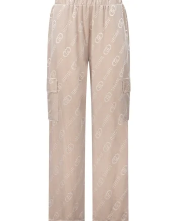 Pantaloni relaxed-fit cu talie elastica, Bej deschis