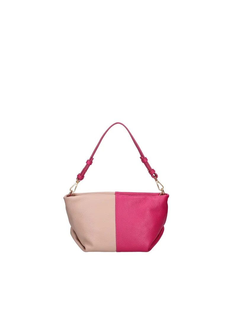 Geanta hobo din piele, Fucsia