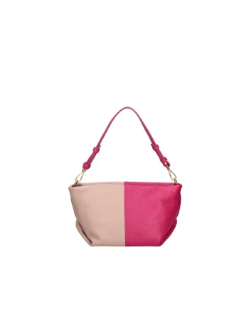 Geanta hobo din piele, Fucsia