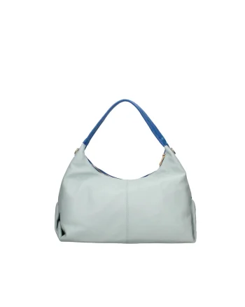 Geanta hobo de piele, Albastru royal/Albastru deschis