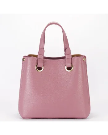 Geanta roz plamaniu medie din piele naturala 8916 129 Plamaniu, 23x25x12