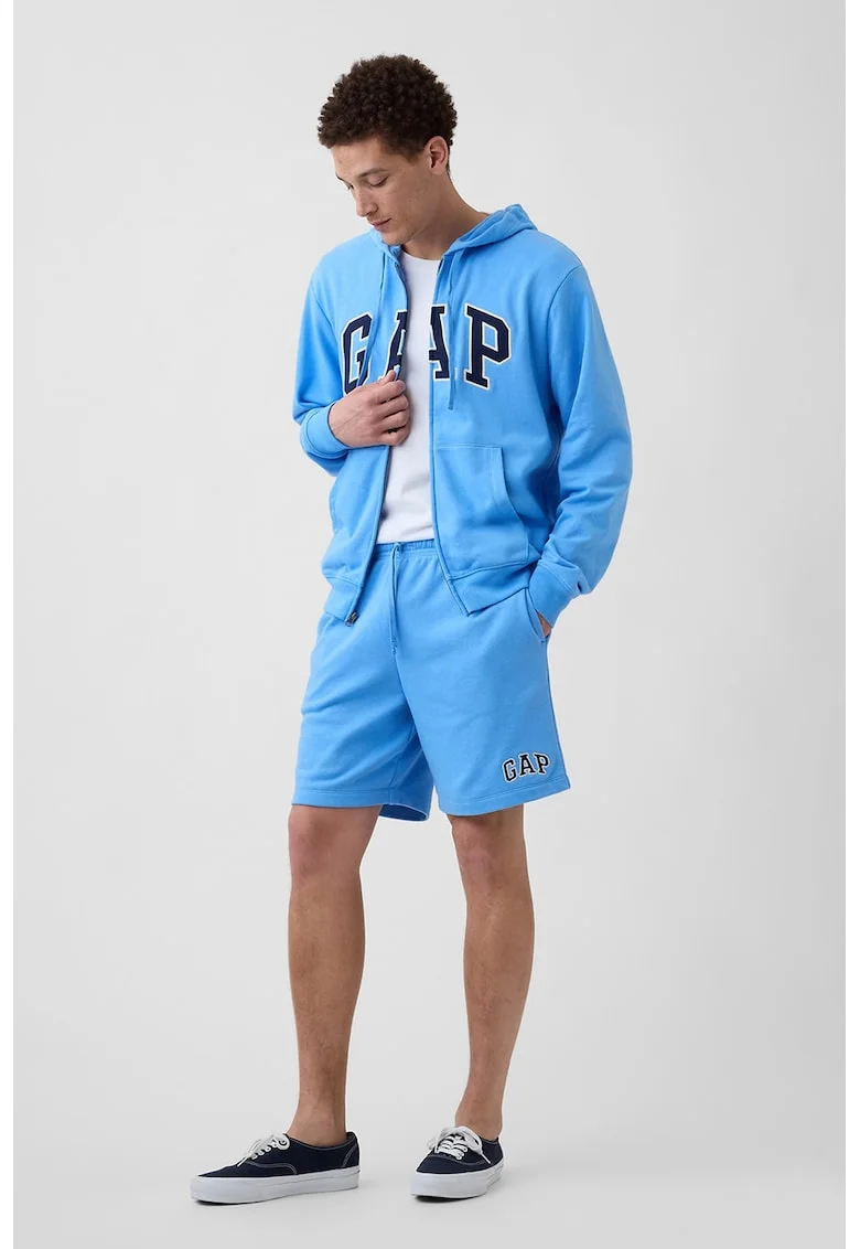 Pantaloni scurti de trening cu snur si buzunare laterale, Turcoaz