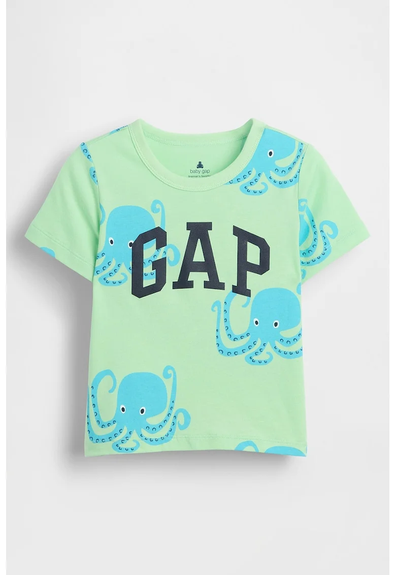 Tricou regular fit cu imprimeu grafic, Verde/Albastru