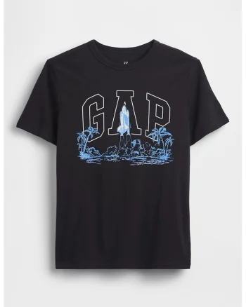 Tricou de bumbac cu imprimeu grafic, Albastru ultramarin
