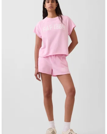 Tricou lejer cu maneci raglan, Roz deschis