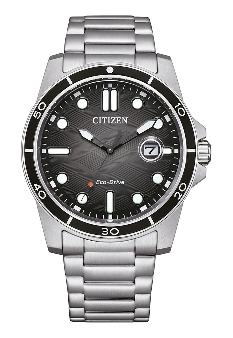 Ceas Sporty Marine Eco-Drive, Argintiu/Negru